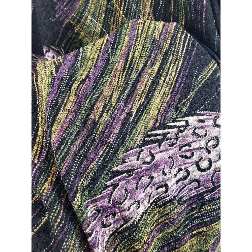 Women’s Cardigan Camisole Set 2x Black Purple Shimmer MJ Collection Mardi Gras - Picture 11 of 15